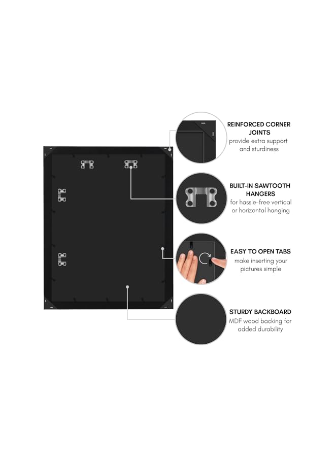 The Bros 18x24 Poster Frame in Black - Composite Wood with Polished Plexiglass - Horizontal and Vertical Formats for Wall with Included Hanging Hardware - Image 5