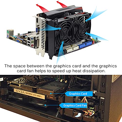 GDSTIME Graphic Card Fans, Graphics Card Cooler, Video Card Fan, PCI Slot Dual 90mm 92mm Fans, VGA Cooler - Image 4