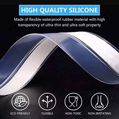 Delzon Silicone Door Strips Door Weather Silicone Door Tape Gaps Sealer for Cockroach,Insect Bugs Stopper (2 Meter) - Image 2