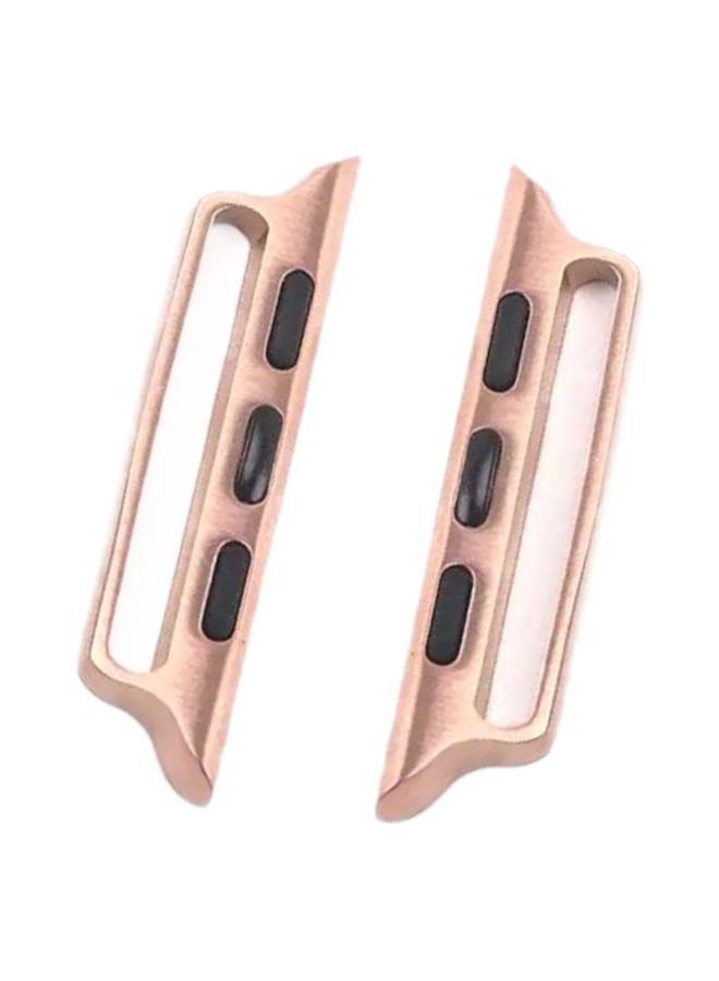 Suitable For Apple Strap Connector Iwatch Raw Ear One-piece Medium Grain AppleWatch Watch Adapter-Color:Black-Specifications:42/44/45-22mm  - Image 5