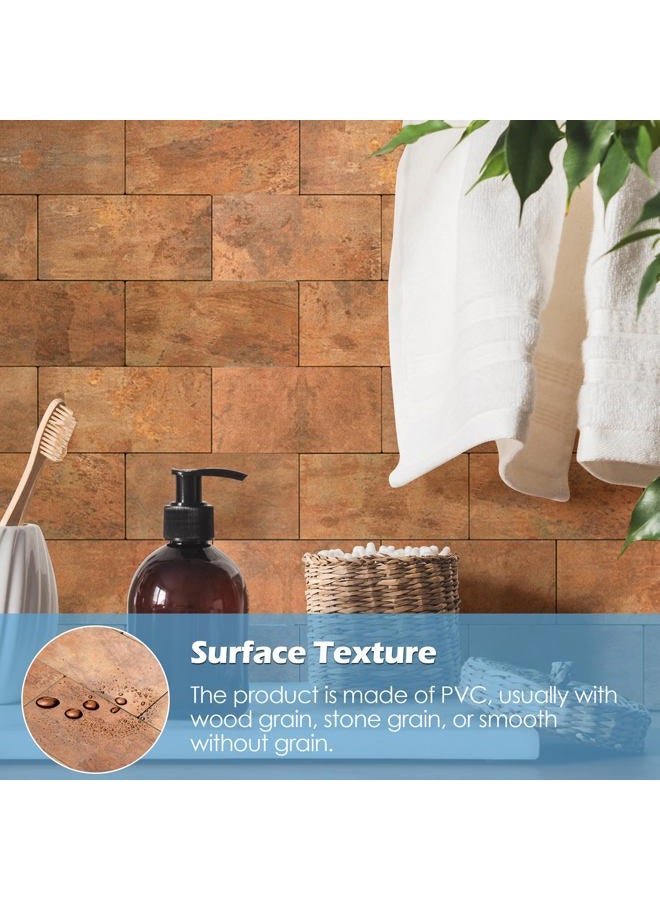 Reovatile 10-Pack Peel and Stick Tile Backsplash 12"X12" PVC Wall Tiles, Stick on Backsplash for Kitchen, Bathroom Tile, Fireplace Décor, Laundry Table, Stair Decals in Copper Metal - Image 3