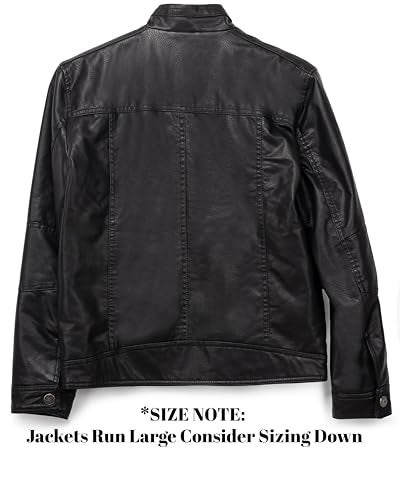 X RAY Teen Faux Leather Jacket for Fall & Winter, Kids Outerwear Coat, Motorcycle PU Leather Jacket for Boys, Black, Medium - Image 4