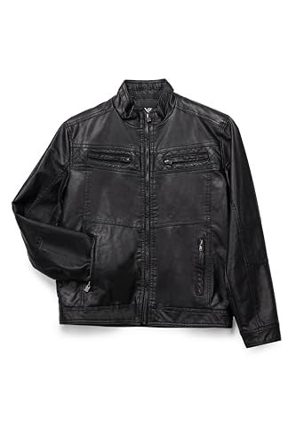 X RAY Teen Faux Leather Jacket for Fall & Winter, Kids Outerwear Coat, Motorcycle PU Leather Jacket for Boys, Black, Medium - Image 5