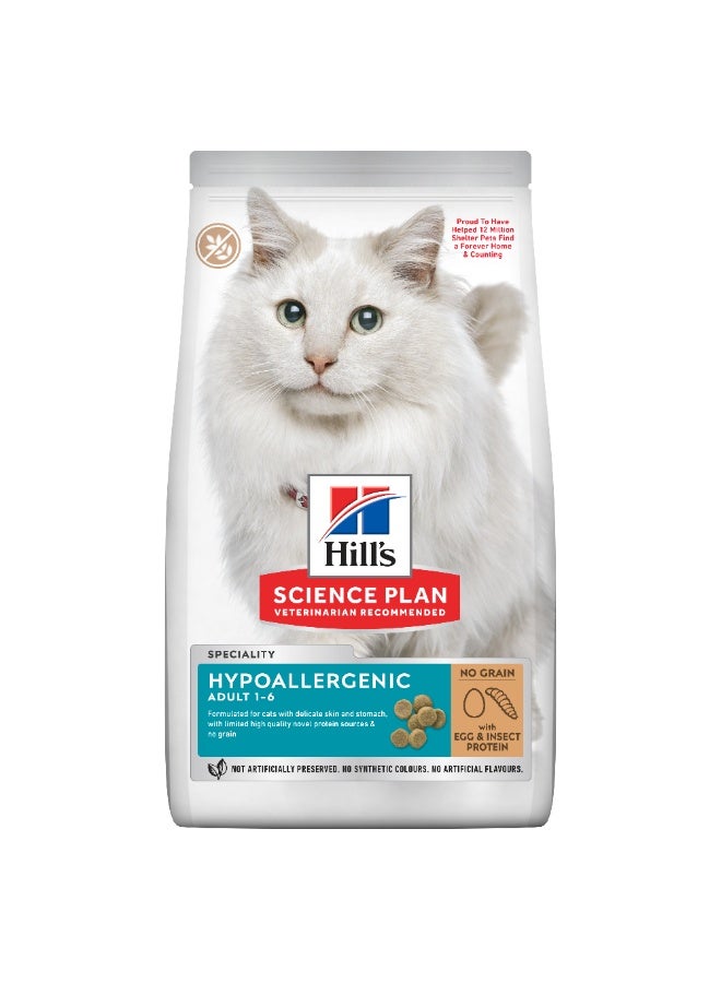 هيلز ساينس بلان غذاء بالبيض وبروتين الحشرات (لا يحتوي على الحبوب) للقطط البالغة التي تعاني من الحساسية - Image 1