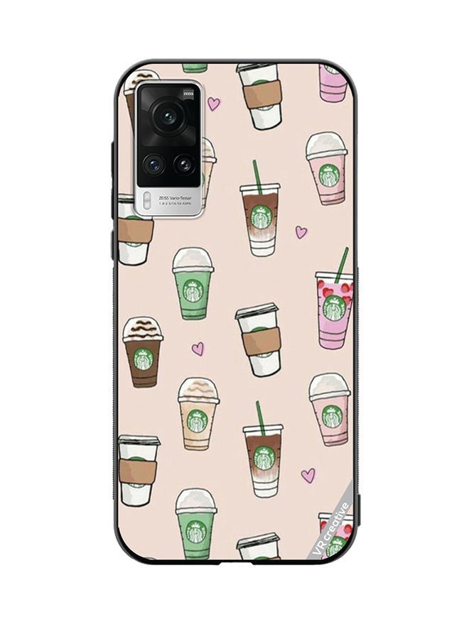 VR CREATIVE Protective Case Cover For Vivo X60 Pro Starbucks 2 Design Multicolour - Image 1