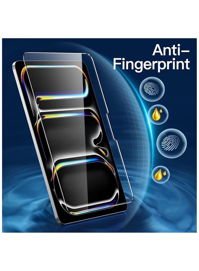 Techie حماية شاشة زجاجية مقسّاة متميزة لجهاز آبل آيباد برو 13 إنش M4 (2024) مع إطار تركيب سهل المحاذاة، شفافة بدقة عالية، مضادة لبصمات الأصابع، خالية من الفقاعات - عبوة 2 - Image 4