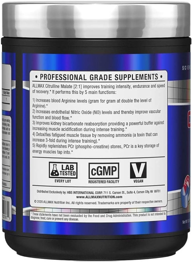 Allmax Citrulline Malate 2:1 300g – Performance, Pump & Endurance Support - Image 5