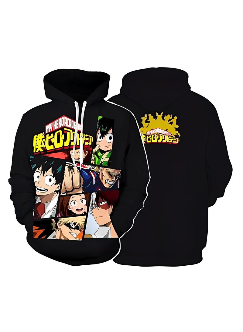 My Hero Academia Hoodie, Hoodie anime Fan Sweater, Costume Anime Hero Academia Hoodies for Men, My Hero Academia Printed Suit, Long Sleeve Round Collar Hoodie Sweatshirt  - Image 3