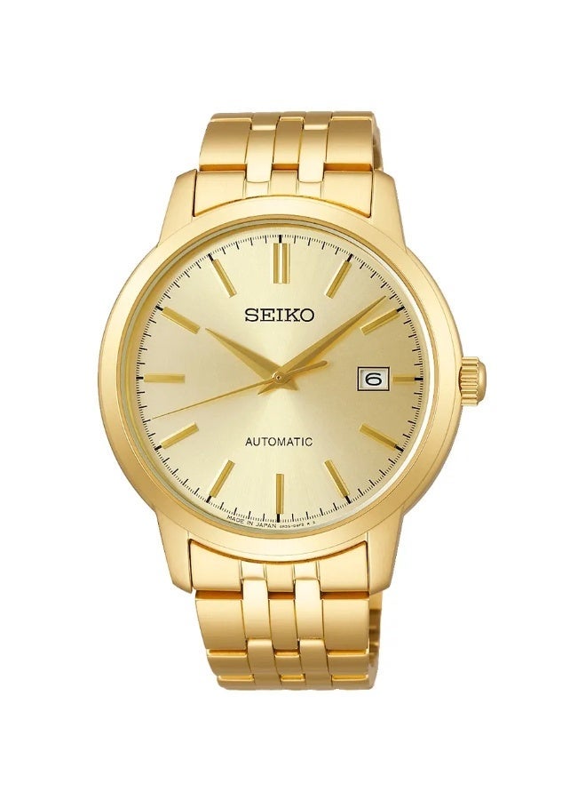 سيكو Selection Automatic Analog Men’s Watch SCVE062, 41.2 mm Gold Dial, Gold-Tone Stainless Steel Case & Bracelet, 100 m WR - Image 1