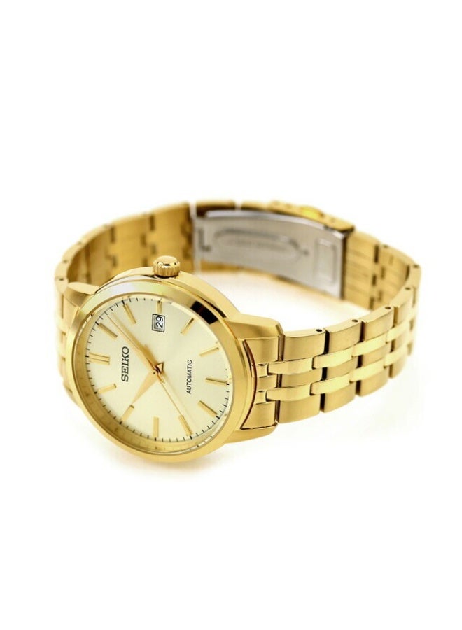سيكو Selection Automatic Analog Men’s Watch SCVE062, 41.2 mm Gold Dial, Gold-Tone Stainless Steel Case & Bracelet, 100 m WR - Image 3