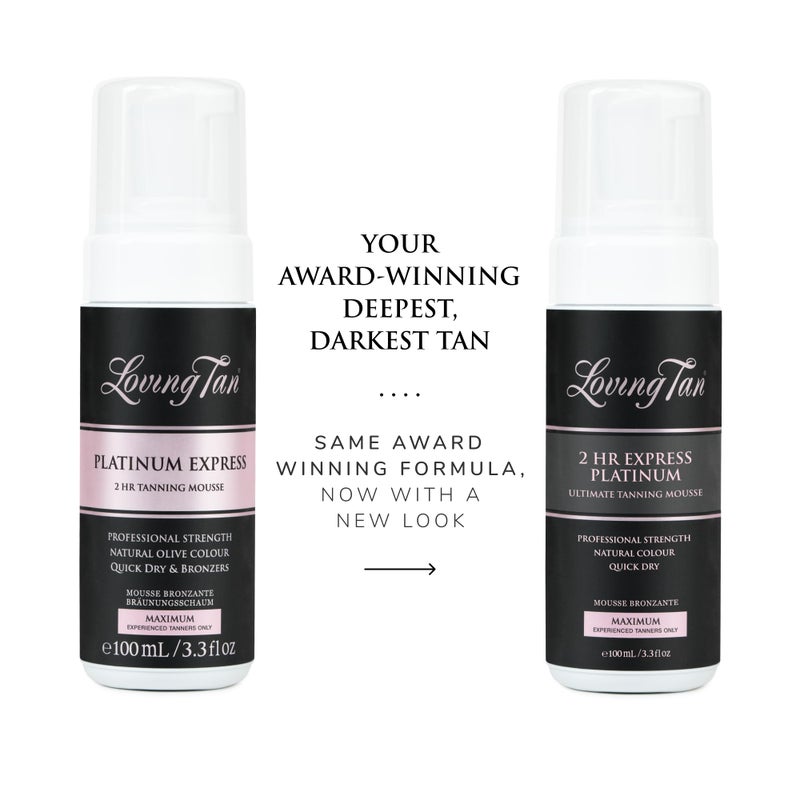 Loving Tan Platinum 2 HR Express Self Tanning Mousse, Darkest Shade Yet - Streak Free, Professional Quality Sunless Tanner- 5+ Applications per Bottle, Cruelty Free, Naturally Derived DHA, 3.3 Fl Oz - Image 2