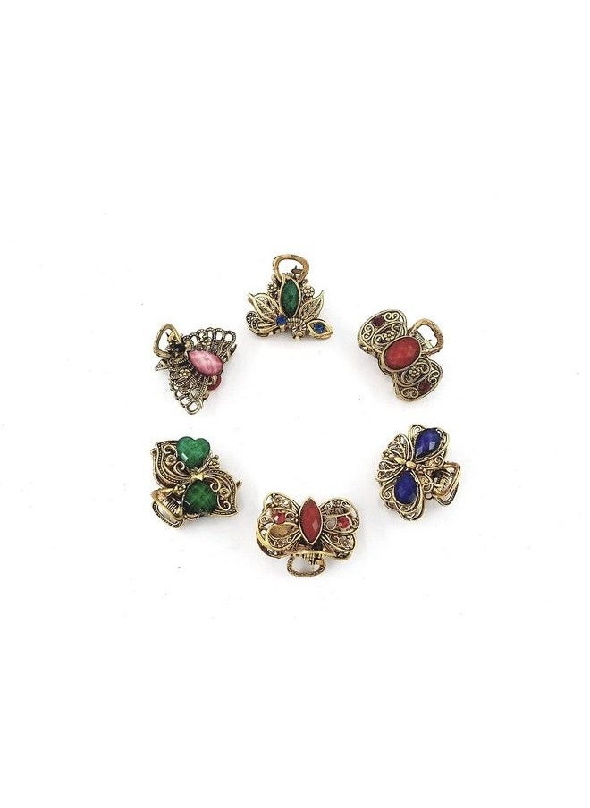 DHAVESAI C.G Metal Multi Design Hair Claw Clipr Catch Banana Clipp Hair Accessories For Girls Wom En Small Size Pack Of 6 (Multi Color And Design As Per Availability)  - Image 1