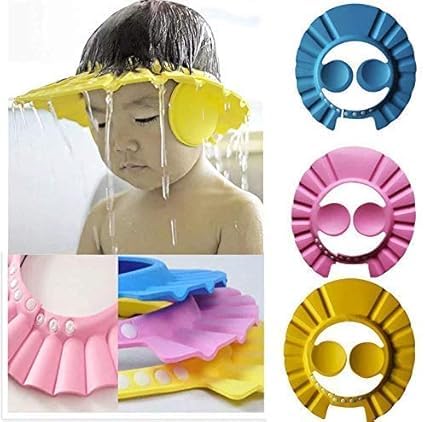 PRISO Baby Bath Cap Bathroom Usable Bathing & Shower Time Use Shower Cap0 Protect Rushing, Soap Shampoo Water, Eye & Ear Care Tool. (Multicolor) - Image 3
