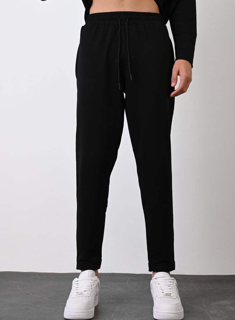 Marrakech Draw String Casual Trousers for Men - Black - Image 1