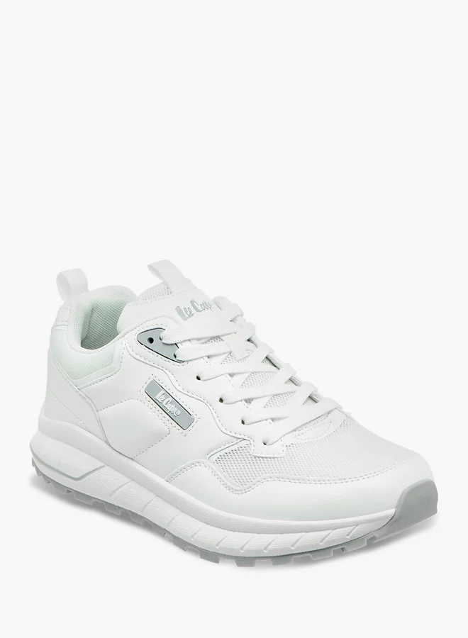 لي كوبر Men's Panelled Lace-Up Low Ankle Sneakers with Pull Tabs