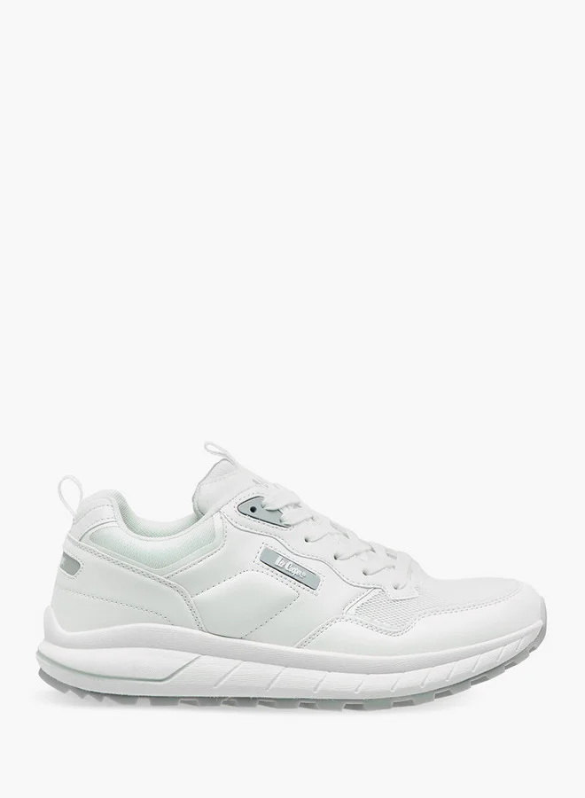 لي كوبر Men's Panelled Lace-Up Low Ankle Sneakers with Pull Tabs