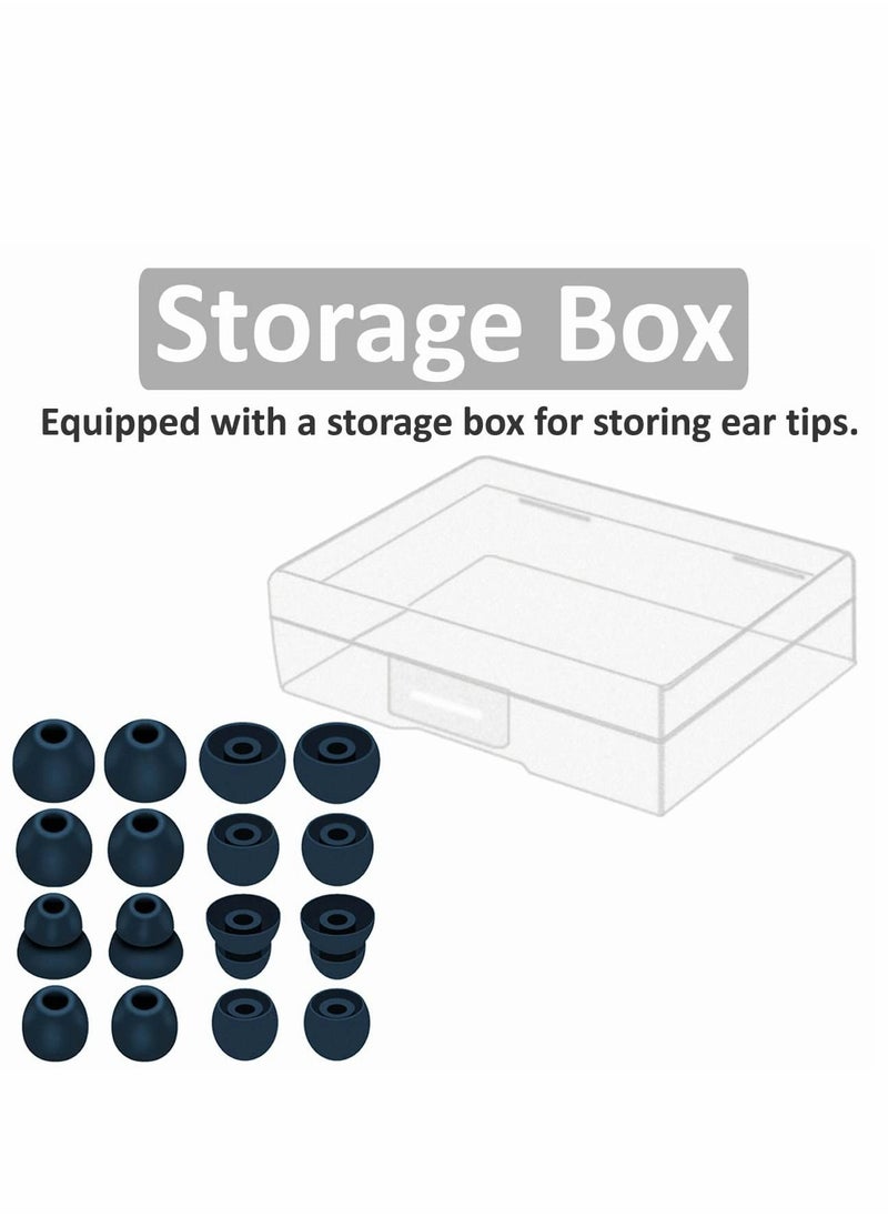SYOSI Ear Tip Replacement for Powerbeats Pro/Beats Flex, Replacement Earbuds Tip Ear Gel Ear Plug Eartip Compatible with Powerbeats Pro,Noise Reduce Silicone Rubber Gel Earbuds Eartips, 8 Pairs, Navy  - Image 4