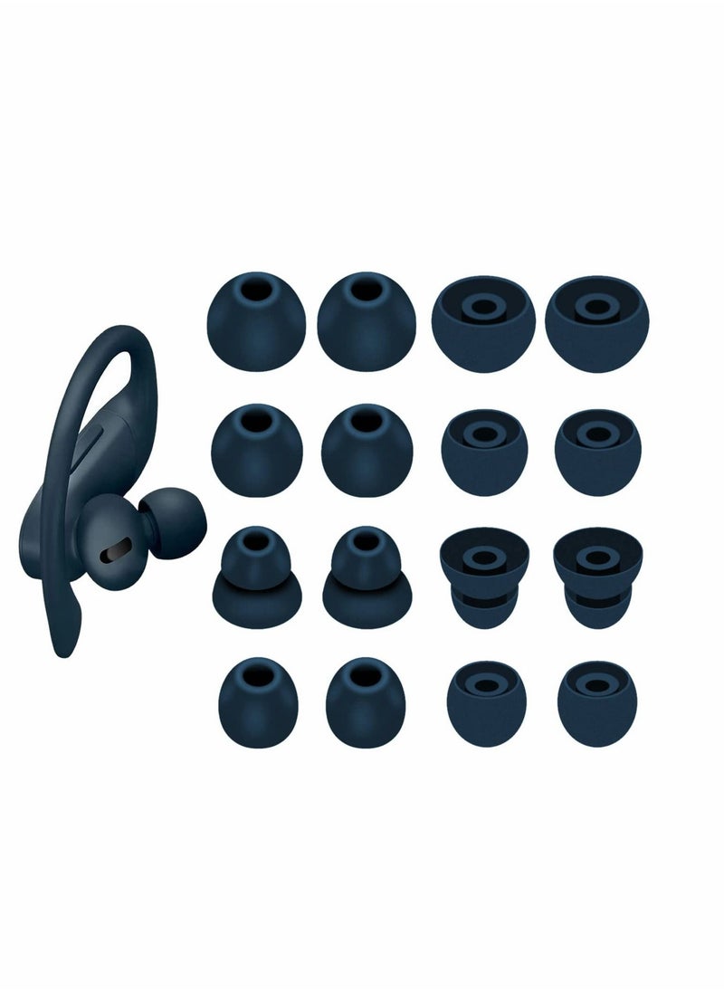 SYOSI Ear Tip Replacement for Powerbeats Pro/Beats Flex, Replacement Earbuds Tip Ear Gel Ear Plug Eartip Compatible with Powerbeats Pro,Noise Reduce Silicone Rubber Gel Earbuds Eartips, 8 Pairs, Navy  - Image 1