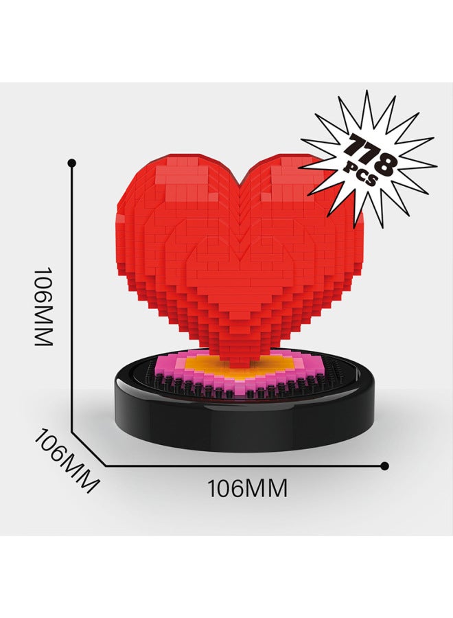 Beiledi Diamond Microparticles 520 Series Love Rose DIY Educational Toy Building Blocks 18148-18150-Color:Z71011-Love-Specifications:36*24.5*4.5cm