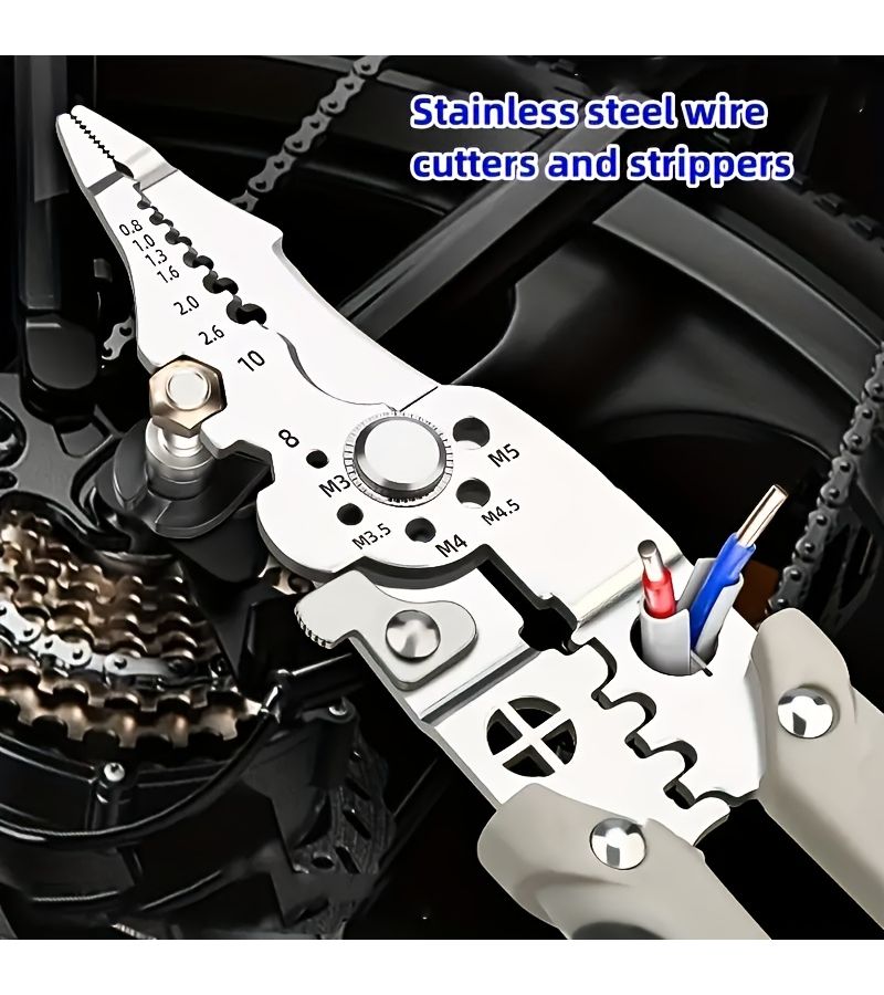 1pc Heavy Duty 18 In 1 Foldable Multi Tool Wire Stripper Wrench Screwdriver Cutter - Image 1