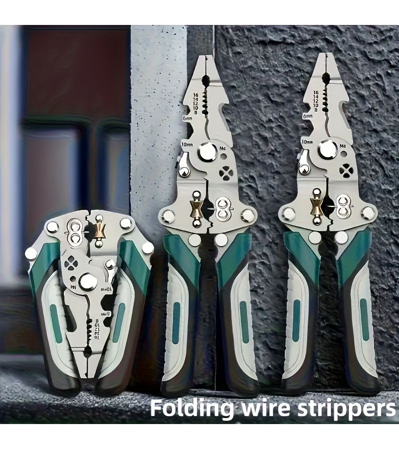 1pc Heavy Duty 18 In 1 Foldable Multi Tool Wire Stripper Wrench Screwdriver Cutter - Image 2