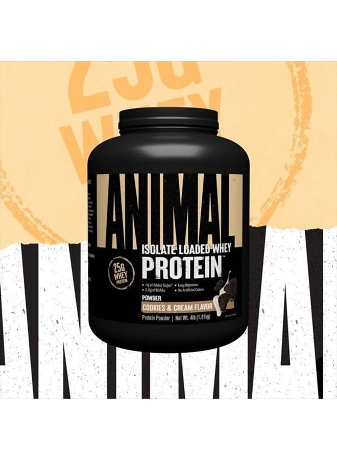ANIMAL Whey Isolate Protein Powder - Loaded for Pre & Post Workout Muscle Builder and Recovery with Digestive Enzymes for Men & Women - 25g Protein, Great Taste, Low Sugar - Cookies & Cream 4 lbs - Image 2