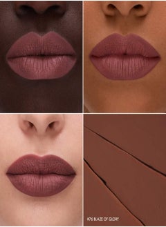 SEPHORA SEPHORA COLLECTION Cream Lip Stain 10HR Liquid Lipstick 76 Blaze of Glory - Matte Brown Pink 5ml  - Image 2
