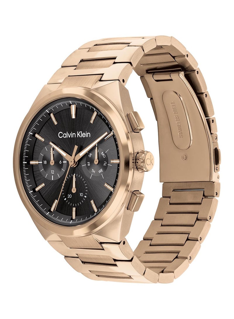 CALVIN KLEIN ROUND ANALOG MEN'S BLACK CASE WATCH - 25200506 - Image 2