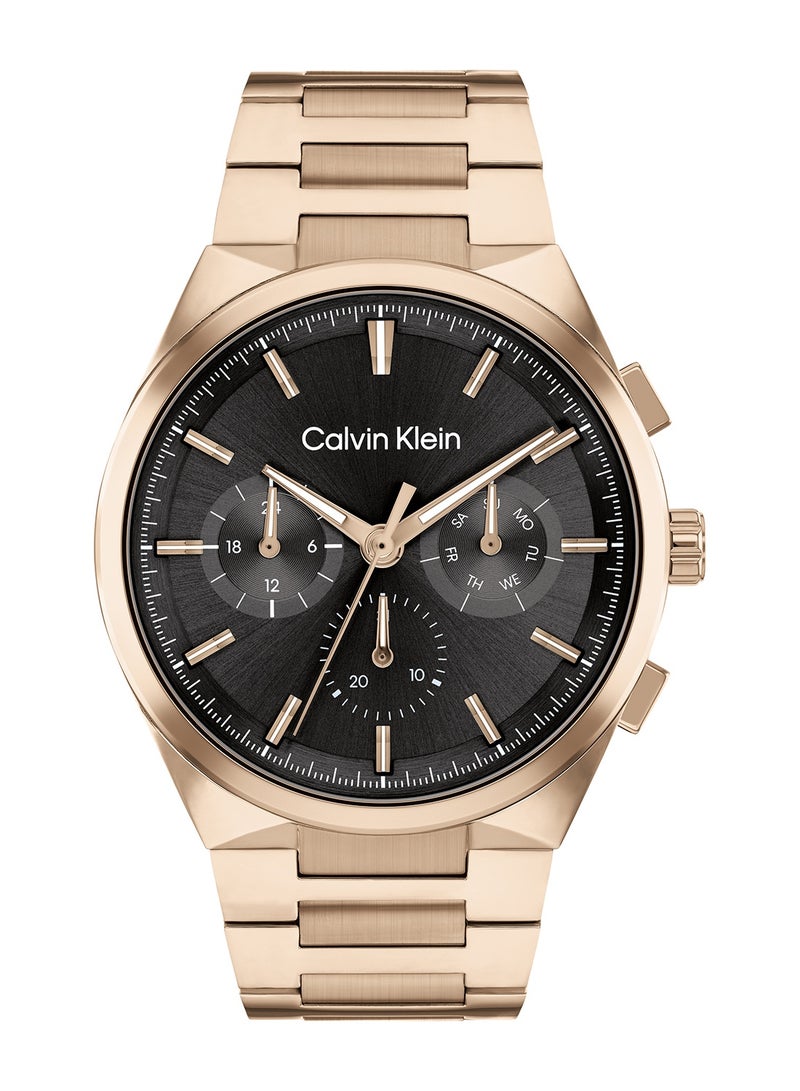 CALVIN KLEIN ROUND ANALOG MEN'S BLACK CASE WATCH - 25200506 - Image 1