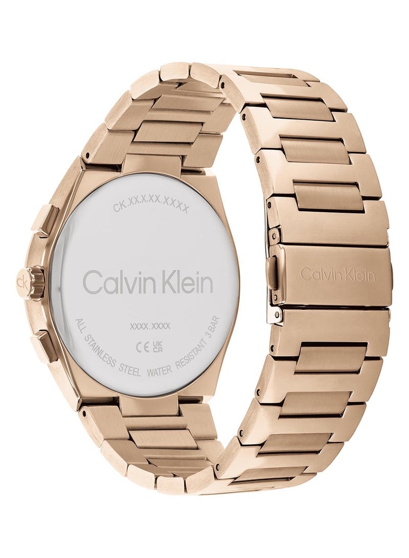 CALVIN KLEIN ROUND ANALOG MEN'S BLACK CASE WATCH - 25200506 - Image 3
