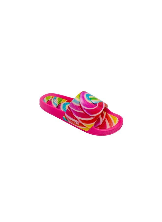 CUBS Candy Print Everyday Wear Eco-Friendly Pvc Slides For Women Lightweight Easy To Wash And Anti-Slip Soles  - Image 1