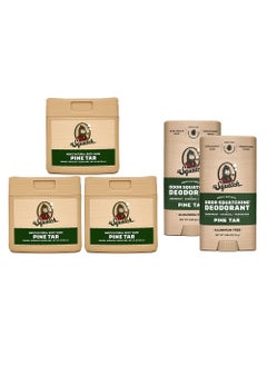 Dr. Squatch Dr Squatch NEW Natural Body Wash and Deodorant for Men Gift Set  Pine Tar  NonExfoliating Body Wash 8 oz 3 Pack  OdorSquatching Aluminum Free Deodorant 265 oz 2 Pack 