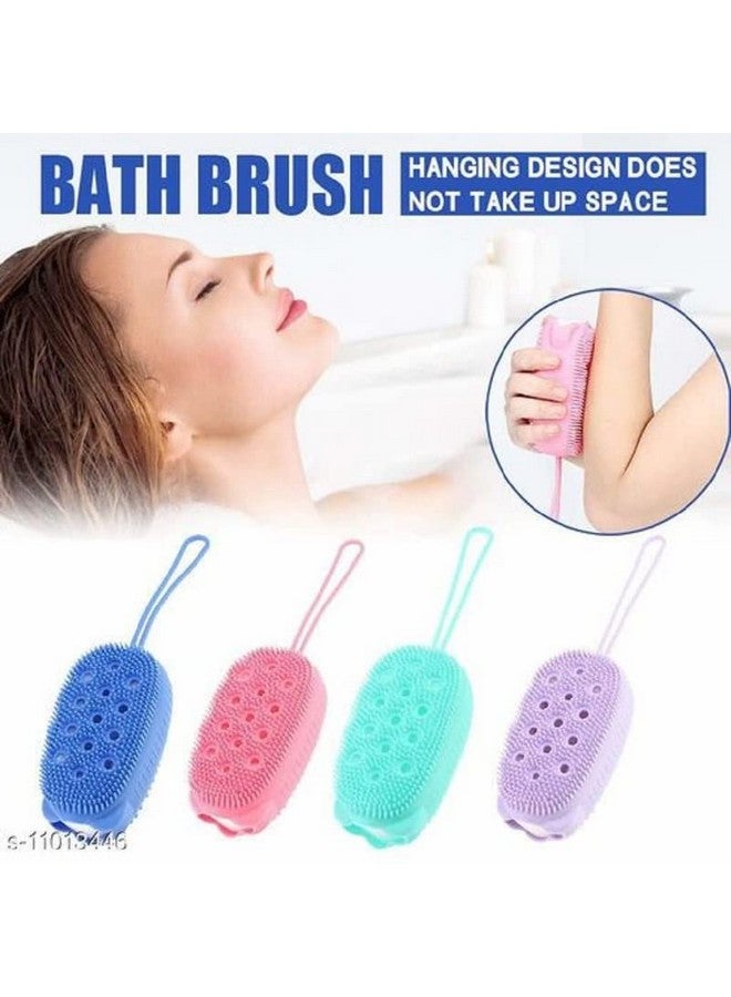 softi Look Out Silicone Soft Bath Body Brush with Shampoo Dispenser Scrubber-use in Shower Deep Cleaning Gentle Scrub Massage for Children, Men Women - Image 4
