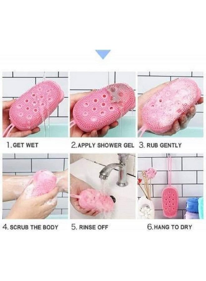 softi Look Out Silicone Soft Bath Body Brush with Shampoo Dispenser Scrubber-use in Shower Deep Cleaning Gentle Scrub Massage for Children, Men Women - Image 2