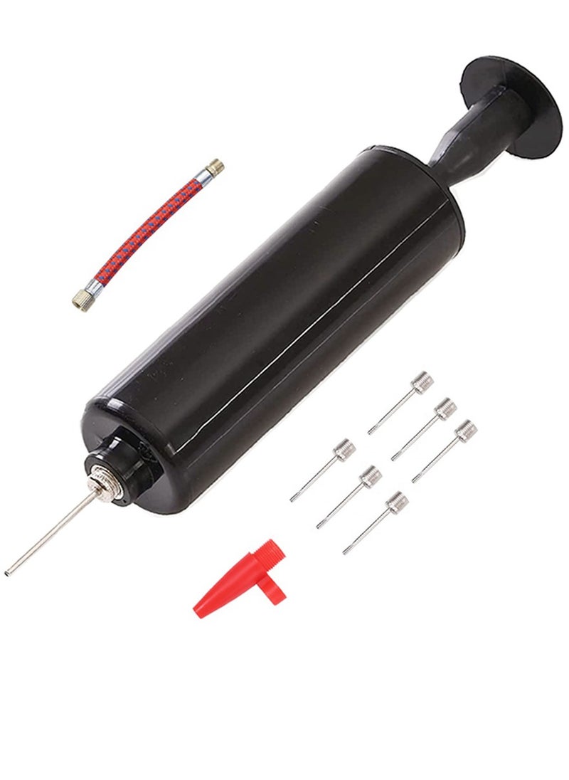 ISHWAZ - Air Pump for Football, Basketball Air Pump, Air Inflator for Volleyball, Air Pump For Yoga Balls, For Swim Inflatables, For Balloons and Much More 7 Pc Needles 1 Pc Valve Adapter and 1 Pc Air Hose - Image 1