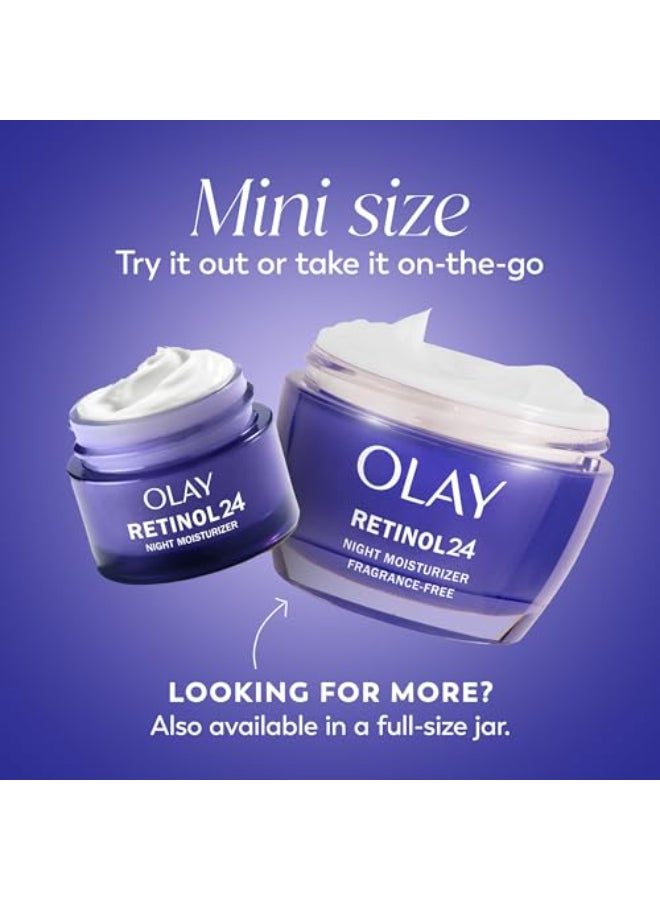Olay Retinol 24 Face Moisturizer AntiAging Night Cream for Women Trial Size FragranceFree Non Greasy AntiWrinkle Smooth Fine Lines Tightening Skin Care Peptides Glycerin 05 Oz - Image 4