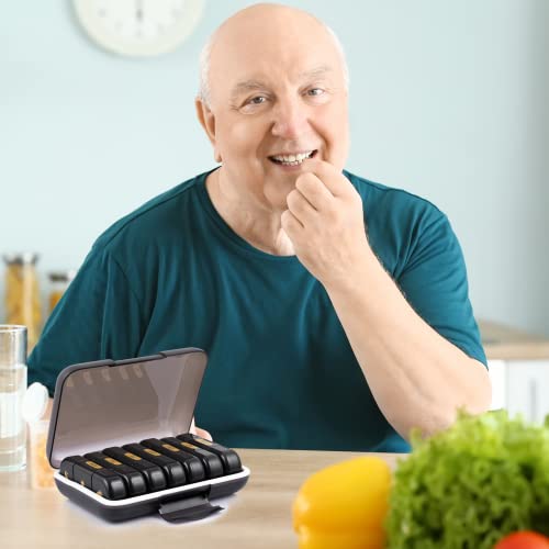 POPCUBE Premium Medicine organizer Box- Waterproof Weekly Medicine organizer- Medicine Box for home, 7 days tablet organizer For Home-Large Pill Organizer Box Case (Black, 3 Compartment) - Image 5