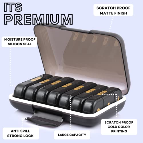 POPCUBE Premium Medicine organizer Box- Waterproof Weekly Medicine organizer- Medicine Box for home, 7 days tablet organizer For Home-Large Pill Organizer Box Case (Black, 3 Compartment) - Image 3