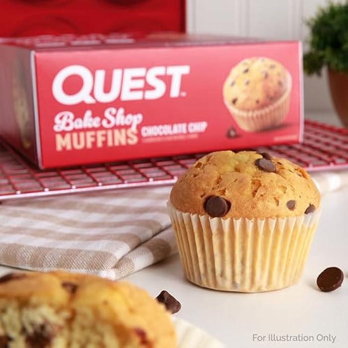 Quest Nutrition Chocolate Chip Muffin, 10g Protein, 2g Net Carb, Less than 1g Sugar, Protein Snack, 4 Count - Image 4