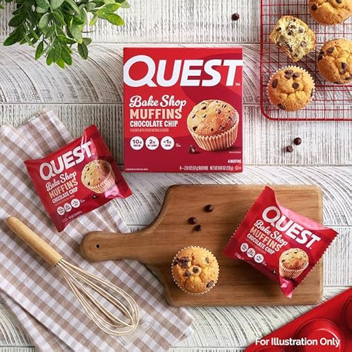 Quest Nutrition Chocolate Chip Muffin, 10g Protein, 2g Net Carb, Less than 1g Sugar, Protein Snack, 4 Count - Image 5