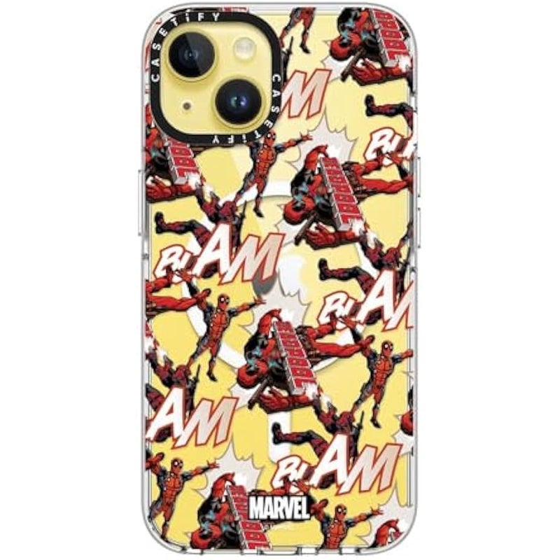 Casetify Clear iPhone 14 Case 【Deadpool & Wolverine Co-Lab/Not Yellowing / 6.6ft Drop Protection/Magsafe】 - Deadpool Pattern Case - Clear - Image 3