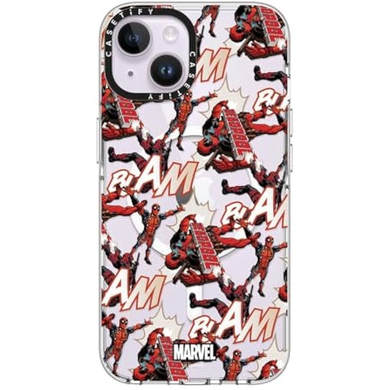 Casetify Clear iPhone 14 Case 【Deadpool & Wolverine Co-Lab/Not Yellowing / 6.6ft Drop Protection/Magsafe】 - Deadpool Pattern Case - Clear - Image 2