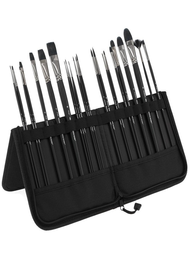 Creative Mark Black Swan Paint Brush Set Synthetic Red Sable Brushes for Acrylics, Oils, Glazings & Heavy Body Media - [Set of 23 Assorted Brushes w/Brush Easel Case] - Image 1
