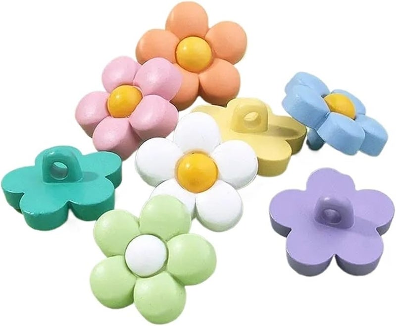 Black Hand Sewing Buttons 500Pcs Flower Buttons for DIY Clothes Sofa Decorations Crafts - Image 5