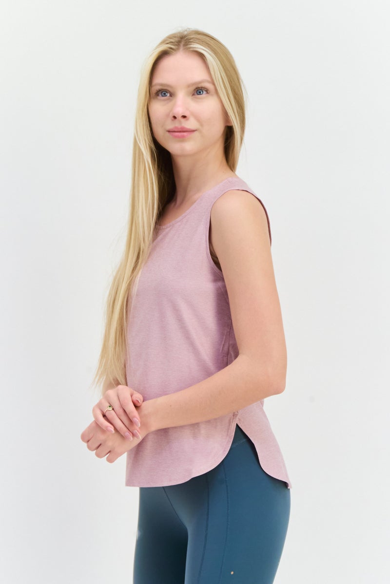 HEAD Women Sportswear Fit Sleeveless Training Tank Top, Mauve Shadows - Image 2