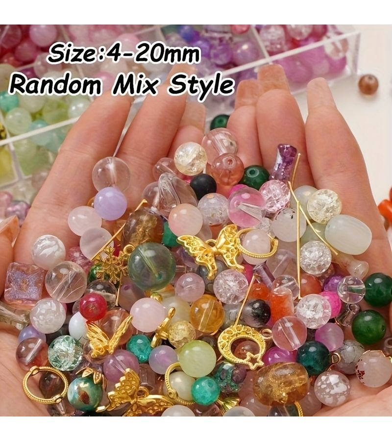 Mixed Glass Beads 30g Pack Random Colors for DIY Jewelry Making - Image 3