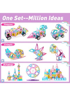 Magblock Magnetic Building Blocks Set, Upgraded Magnetic Tiles Toys For 3 4 5 6 7 8+ Year Old Girls, 103Pcs Magnet Toys For Toddlers Boys And Girls 3-5  - Image 3