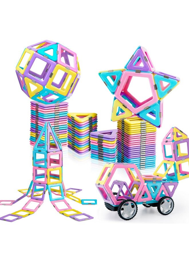 Magblock Magnetic Building Blocks Set, Upgraded Magnetic Tiles Toys For 3 4 5 6 7 8+ Year Old Girls, 103Pcs Magnet Toys For Toddlers Boys And Girls 3-5 - Image 1