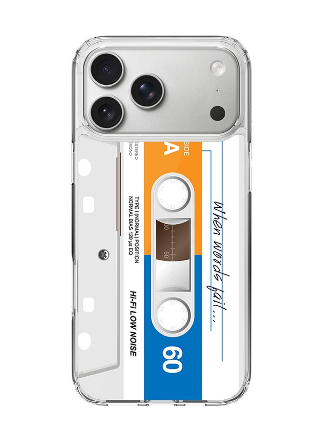 Stylizedd Classic Clear MagSafe Case for iPhone 17 Pro Max , Hybrid Soft Case Flexible Edges Anti Drop TPU PC Gel Thin Transparent Cover [ Designed for iPhone 17 Pro Max ] - When Words Fail (White Tape)