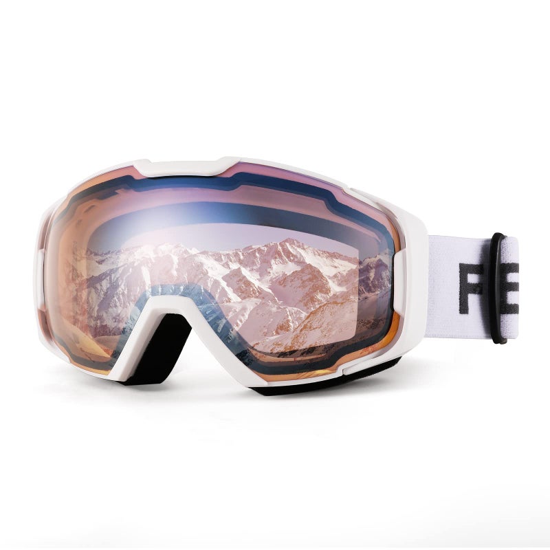 FEISEDY Ski Goggles, OTG Snow Sport Goggles for Adult Youth, Anti-Fog UV400 Protection Bendable Dual-Lenses B2961 - Image 1